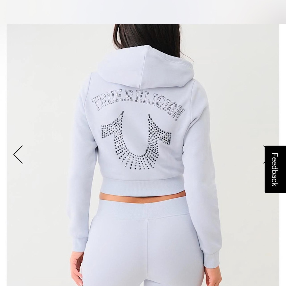 True Religion Blue Rhinestone Hoodie and Joggers